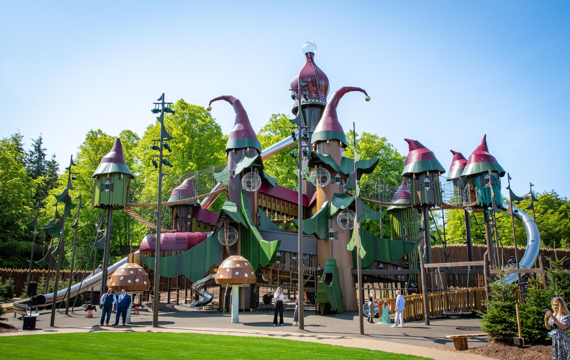Full shot of Lilidorei - wooden play castle at The Alnwick Garden