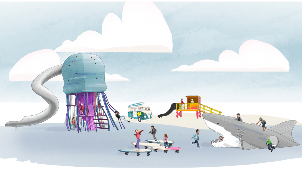 SKETCHING A BEACH THEMED PLAYGROUND surfer's paradise